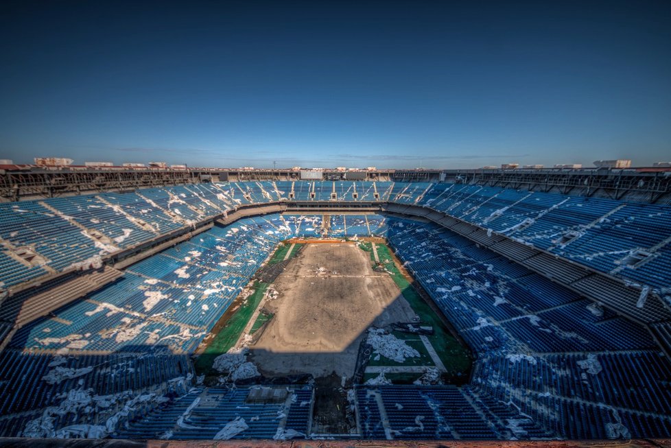 Opuštěný stadion v Detroitu