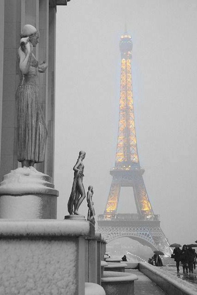 Paříž pod sněhem, Francie