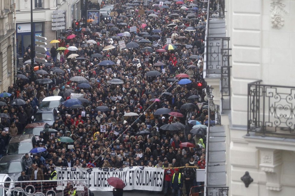 Pochod po teroristických útocích ve Francii