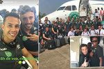 „Jdeme na to!“ Brazilský fotbalový tým Chapecoense FC pózuje před odletem na nejdůležitější zápas v historii klubu.