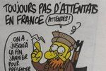 Poslední kreslený vtip, který vyrobil šéfredaktor časopisu Stephane Charbonnier jen pár minut před tím, než byl zavražděn