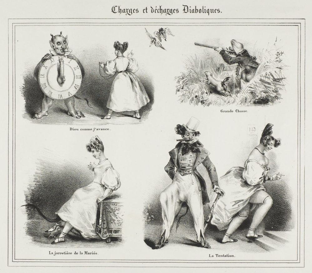 Ukázkka ze sbírky Charges et Décharges Diaboliques z roku 1830