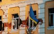 Škody na budovách po ostřelování ukrajinského Charkova (11. 3. 2022)