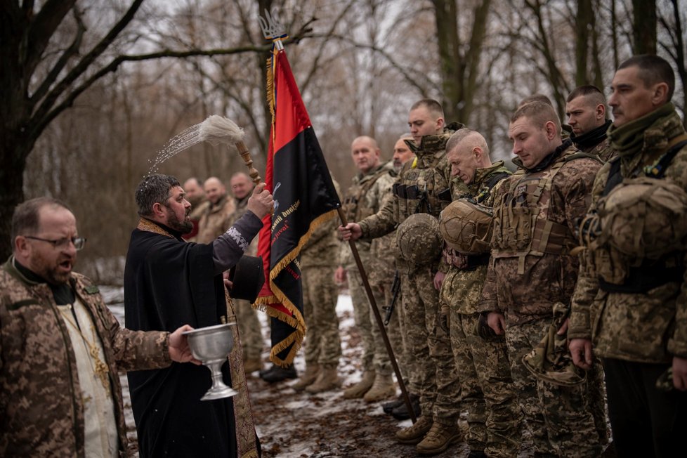 Ukrajinští vojáci v Charkovské oblasti (25.2.2023)