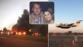 Pilot chtěl s letadlem zavraždit manželku. Zabil jen sám sebe.