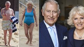 Princ Charles a Camilla šli do plavek! Květované šortky přebily kyselý obličej