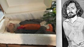 Bestiálního vraha Charlese Mansona na pohřbu vystavili v otevřené rakvi.