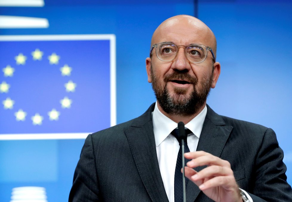 Předseda Evropské rady Charles Michel během videosummitu evropských lídrů (19. 6. 2020)