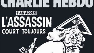 Rok od atentátu: Charlie Hebdo vyzbrojí Hospodina kalašnikovem