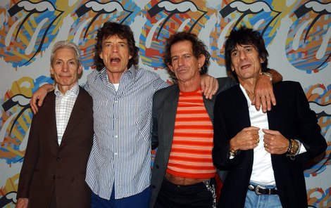 Veteráni Rolling Stones - Zleva Charlie Watts, Mick Jagger, Keith Richards a Ron Wood.