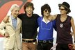 Zleva Charlie Watts (71), Mick Jagger, Ronnie Wood (65) a Keith Richards (68).