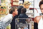 Charlize a Sean poprvé jako rodina. Sean strašil malého Jacksona v supermarketu.