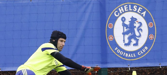 Petr Čech na tréninku Chelsea