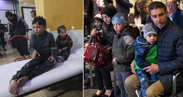 „Žádná chemikálie, nadýchali se z prachu,“ tvrdí Rusko a ukázalo „nezraněné“ Syřany