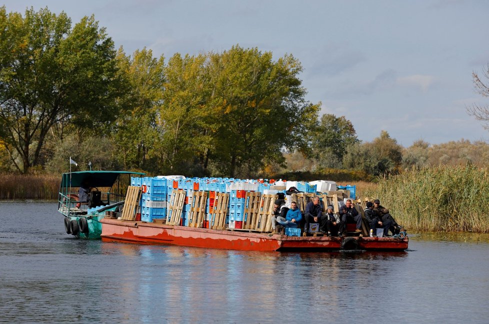 Evakuace obyvatel v Chersonské oblasti (22. 10. 2022)