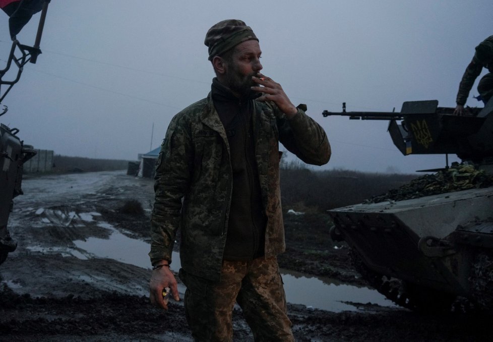 Ukrajinská armáda u Chersonu (11. 12. 2022)