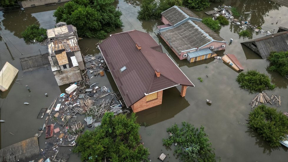 Záplavy v Chersonské oblasti (7.6.2023)