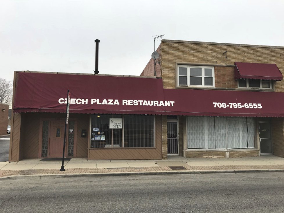 Czech Plaza Restaurant v Chicagu po znovuotevření.
