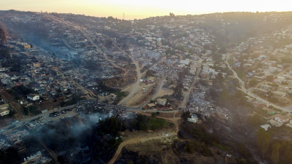 Chile: Požáry ve Vina del Mar (3. 2. 2024).