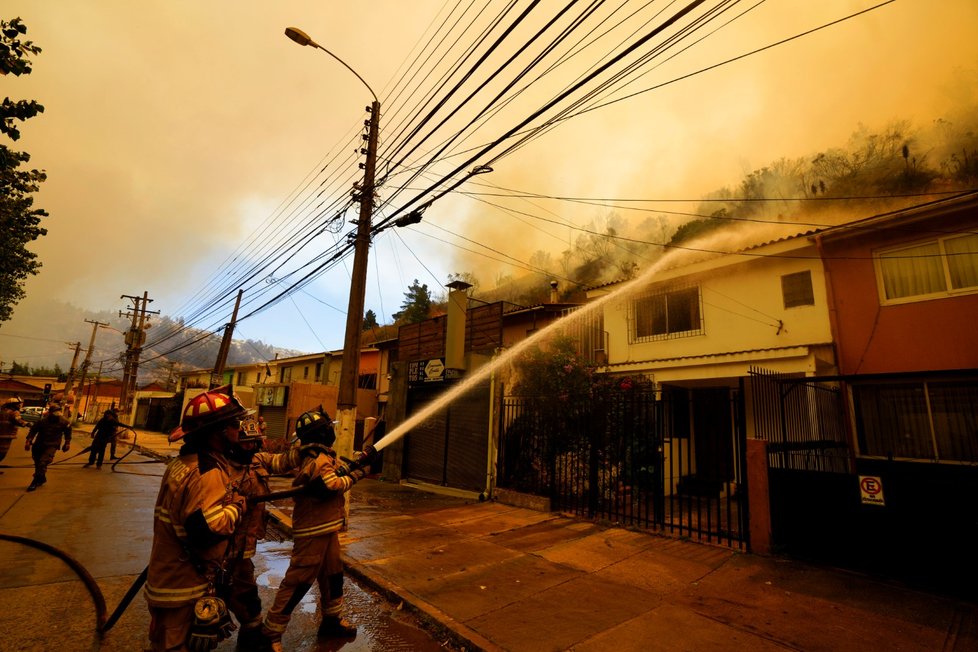 Ničivé požáry v Chile.