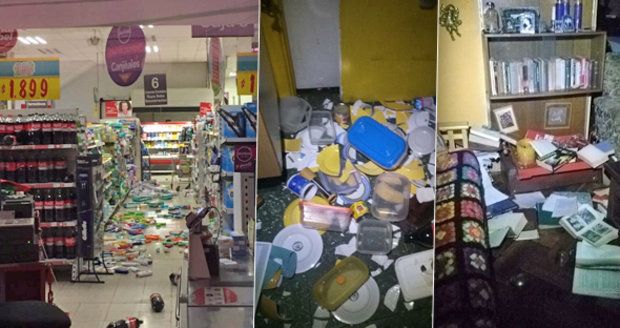 Silné zemětřesení v Chile: Evakuace pobřeží, vysypané police i regály obchodů