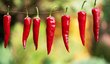 Menší chilli papričky můžete sušit zavěšené na niti