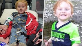 Ryker Webb (3) se ztratil v Montaně. Po dvou dnech byl nalezen živý ve sběrném koši sekačky.