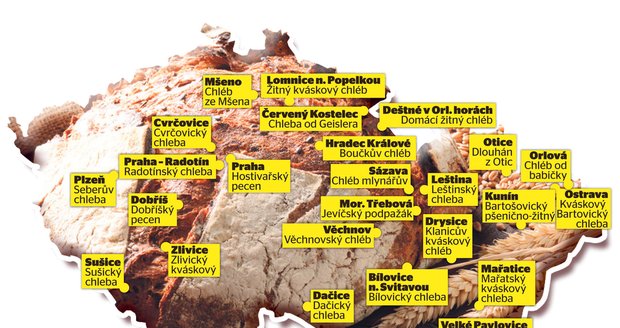 Unikátní mapa dobrého chleba vznikla na základě tipů čtenářů Blesk.cz