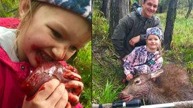 Lidé šílí z toho, že otec nechal svou dceru pojídat syrové srdce uloveného jelena.