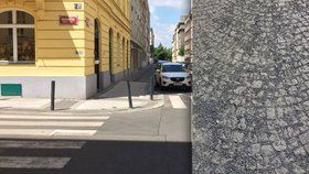 Štěrk na chodnících v Praze 7 mají lidé zašlapat do země, kostky se pak nebudou viklat.