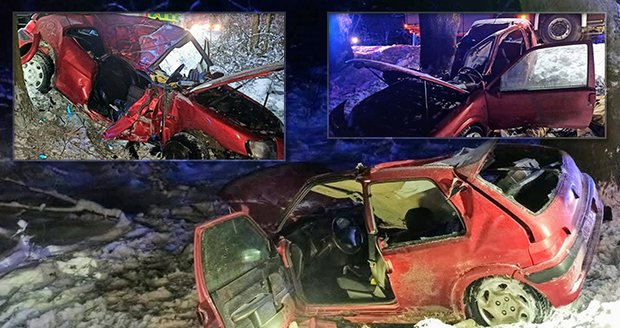 Tragická nehoda na Chomutovsku: Řidič (†25) zemřel po nárazu do stromu, spolujezdec (17) skončil v nemocnici