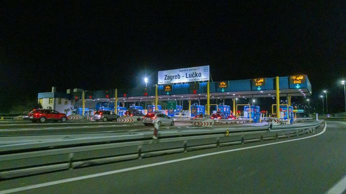 Mýtná brána na chorvatské dálnici