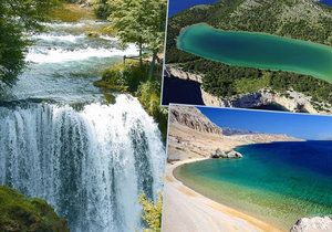 Skryté poklady Chorvatska: slané jezero Mir, Slunjčické vodopády a pláž Beritnica