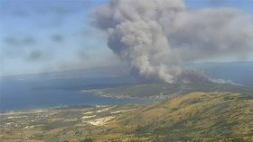 Požár na chorvatském ostrově Čiovo (27.7.2023)