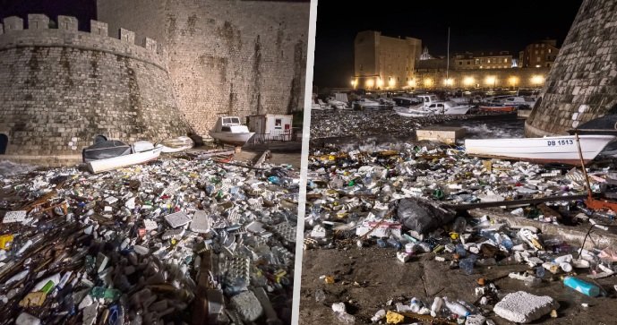 Chorvatský Dubrovník se potýká s obřími nánosy plastu: Většina dorazila z Albánie
