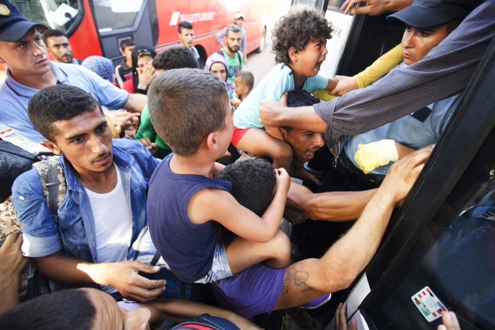 Téměř 8000 uprchlíků dorazilo během pátku a sobotního rána vlaky, taxíky a autobusy do Maďarska přes chorvatsko-maďarskou hranici.