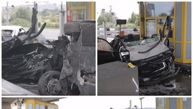 Děsivé záběry nehody na chorvatské mýtnici