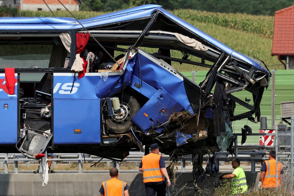 Tragická nehoda autobusu v Chorvatsku (6.8.2022)