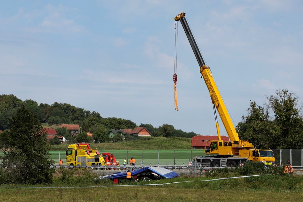 Tragická nehoda autobusu v Chorvatsku (6.8.2022)