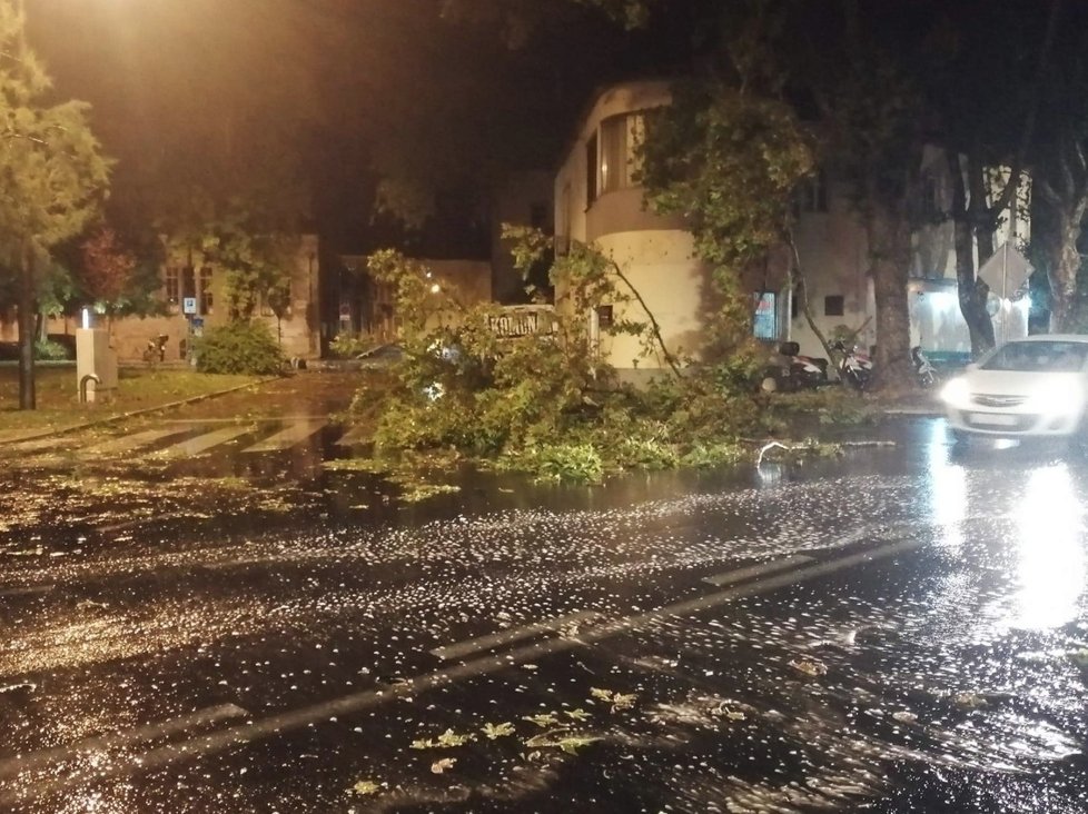 V Chorvatsku udeřily silné bouřky. Stromy a kroupy poškodily auta a budovy, záplavy ničily úrodu zemědělcům.