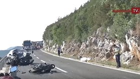 Šestadvacetiletý slovenský motocyklista zahynul při čelní srážce s automobilem s českými turisty v Chorvatsku.