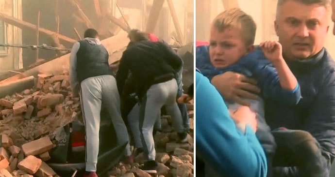 Drama v Chorvatsku: Ze zdemolovaného auta vytáhli po zemětřesení chlapce