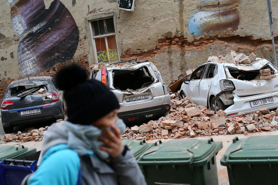Zemětřesení, které postihlo 22. 3. 2020 chorvatskou metropoli Záhřeb.