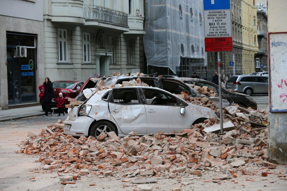 Zemětřesení, které postihlo 22. 3. 2020 chorvatskou metropoli Záhřeb.