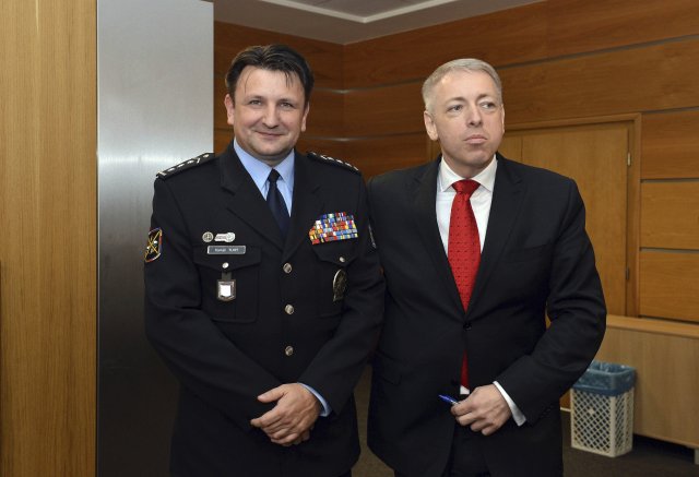 Ministr vnitra Milan Chovanec a policejní prezident Tomáš Tuhý