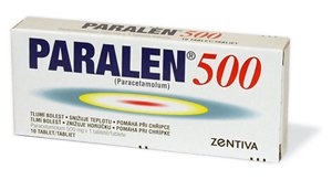 Paralen 500, působí proti bolesti a snižuje zvýšenou tělesnou teplotu, 15 Kč/10 tablet