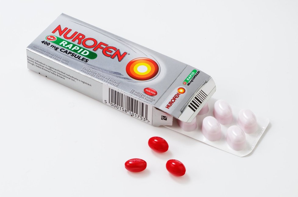 Nurofen Rapid 400 mg, kapsle přináší úlevu od bolesti hlavy, horečky a nachlazení, 69 Kč/10 kapslí