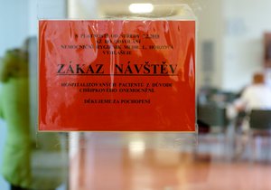 Kvůli chřipce platí v řadě českých nemocnic zákaz návštěv