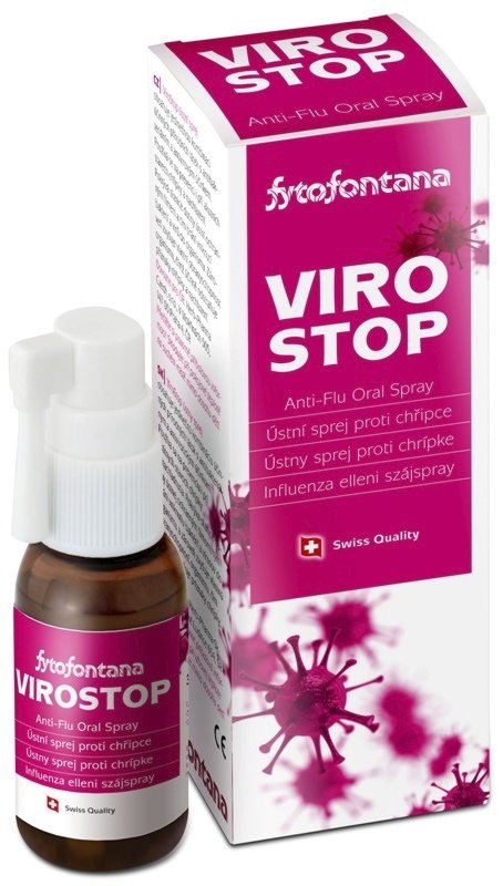Fytofontana ViroStop, ústní sprej proti chřipce, při prevenci i akutních stavech, 143 Kč.