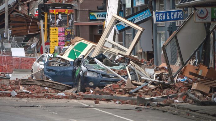 Následky zemětřesení v novozélandském městě Christchurch v roce 2011